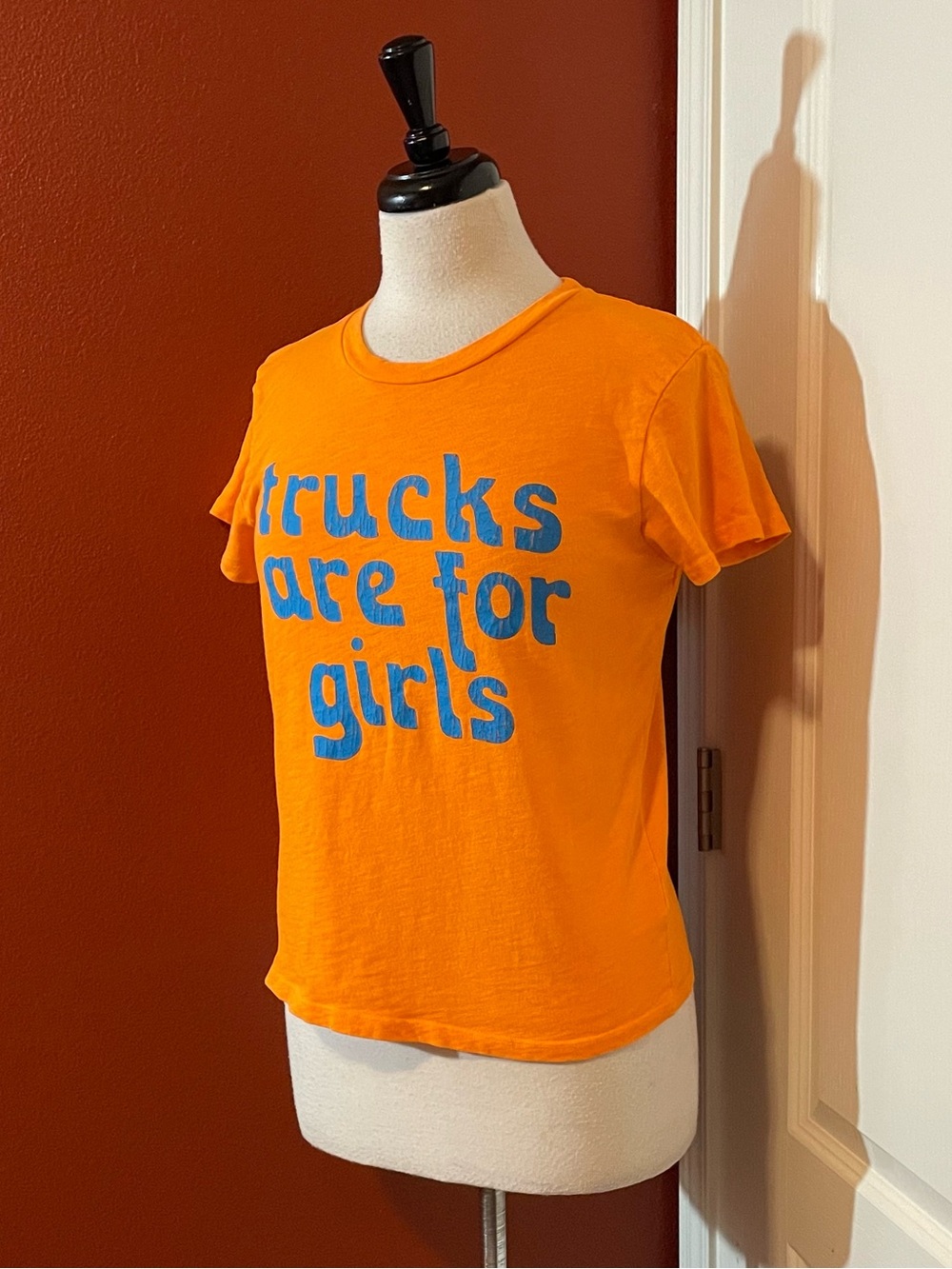 Mother Superior Women’s Lil Sinful Tee Trucks Are For Girls Linen Blend Shirt